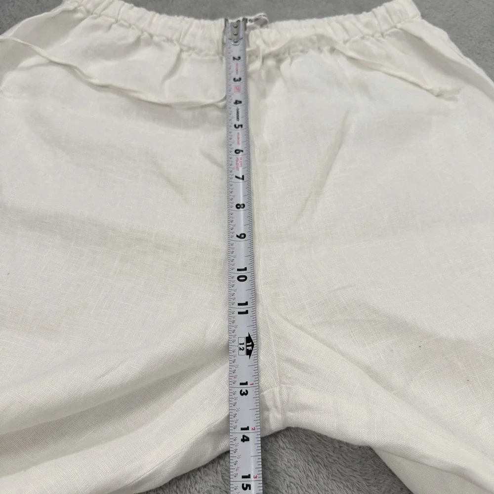 Reformation Olina 100% Linen Pants Womens Medium White Drawstring Beach Boho